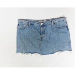 Asos Denim Cotton Stretch Distressed Jean Skirt 16
